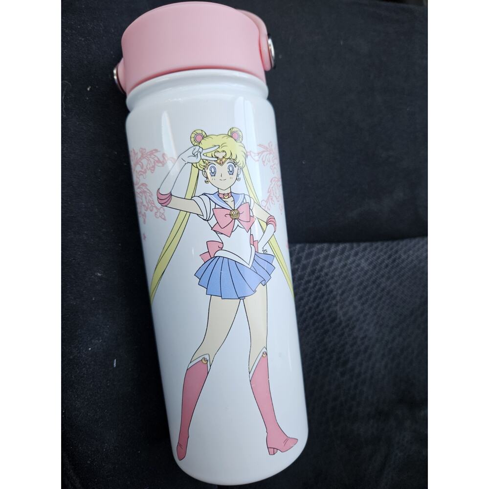 Sailor Moon Filigree Stainless Steel Water Bottle by Just Funky 24 oz Screw Cap